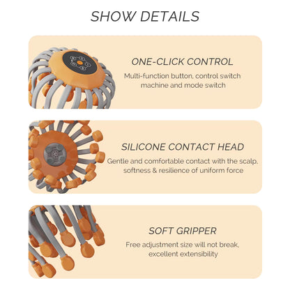 24-Claw Electric Scalp Massager with Bluetooth Music & Vibration Therapy