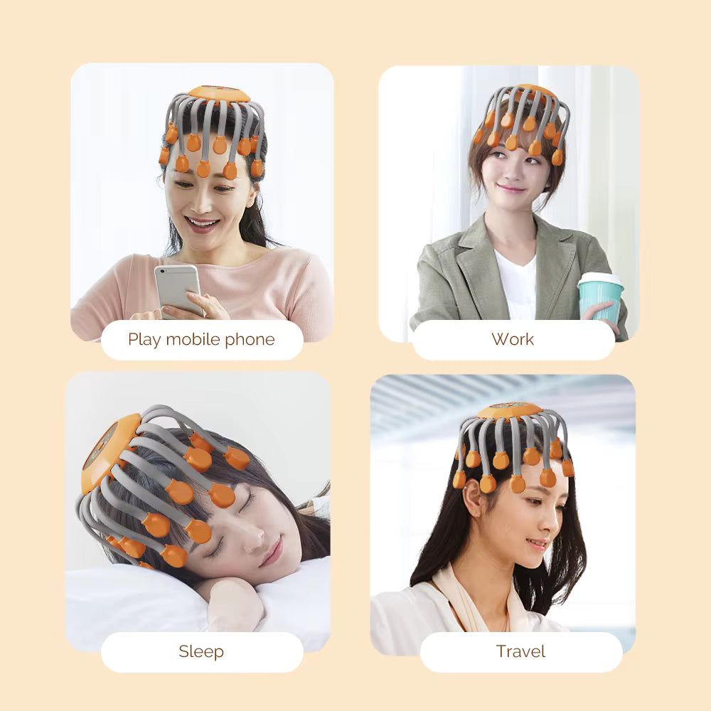 24-Claw Electric Scalp Massager with Bluetooth Music & Vibration Therapy